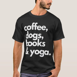 Camiseta Coffee Dogs Libros Yoga Mis Cosas Favoritas