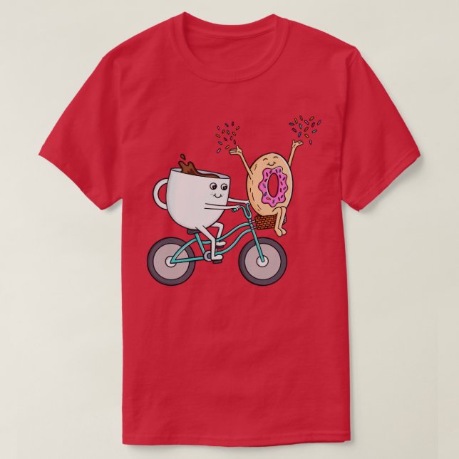 Camiseta Coffee donut y bicicleta (Diseño del anverso)