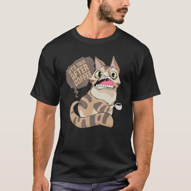 Camiseta Coffee Drinking Lazy Ignorant Cat (Anverso)