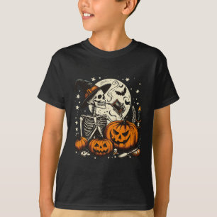 Camiseta Coffee Drinking Skeleton Pumpkin Halloween Costume