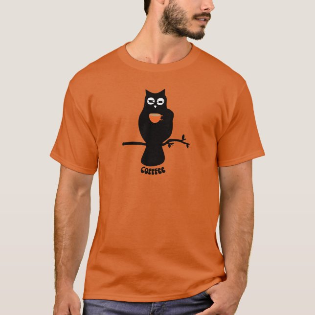 Camiseta Coffee Droopy Eyed Owl (Anverso)