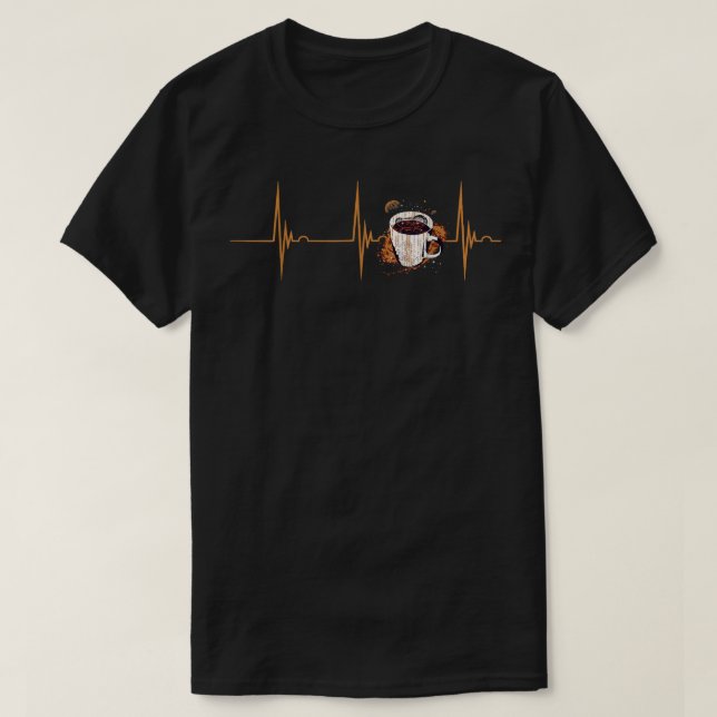 Camiseta Coffee Espresso Heartbeat EKG Pulse Universe Coffe (Diseño del anverso)