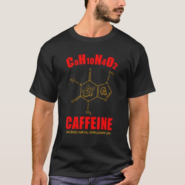 Camiseta Coffee Estructura Química Caffeine Molécula Chemis (Anverso)