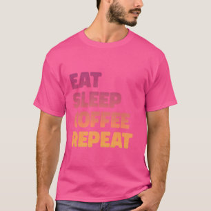 Camiseta Coffee Funny Caffeine Comer Café Dormir Repetir