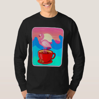 Camiseta Coffee Funny Flamingo Amantes del Viejo Atardecer