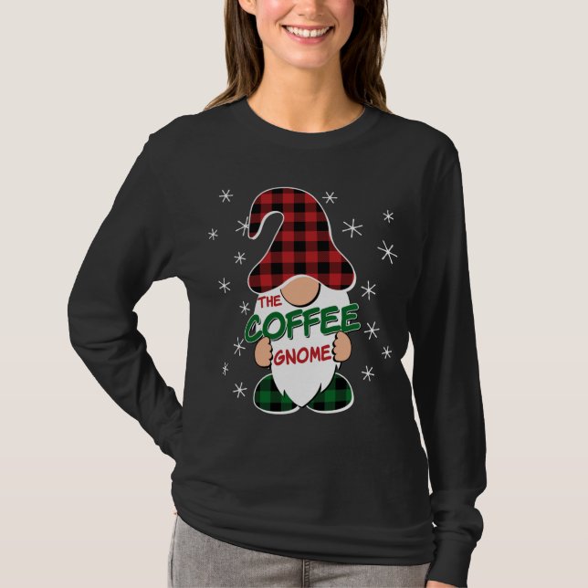 Camiseta Coffee Gnome Buffalo Plaid Mateo Familia Christine (Anverso)