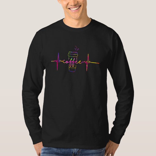 Camiseta Coffee Heartbeat International Coffee Day For Man  (Anverso)