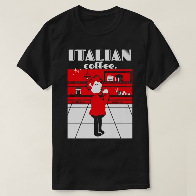 Camiseta Coffee italiano Lover Espresso Mid Century Moderno (Diseño del anverso)