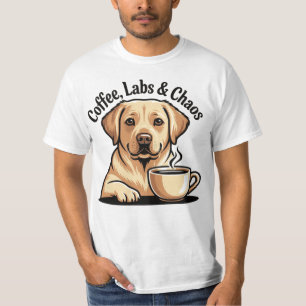 Camiseta Coffee Labs and Chaos - Perro Labrador Di