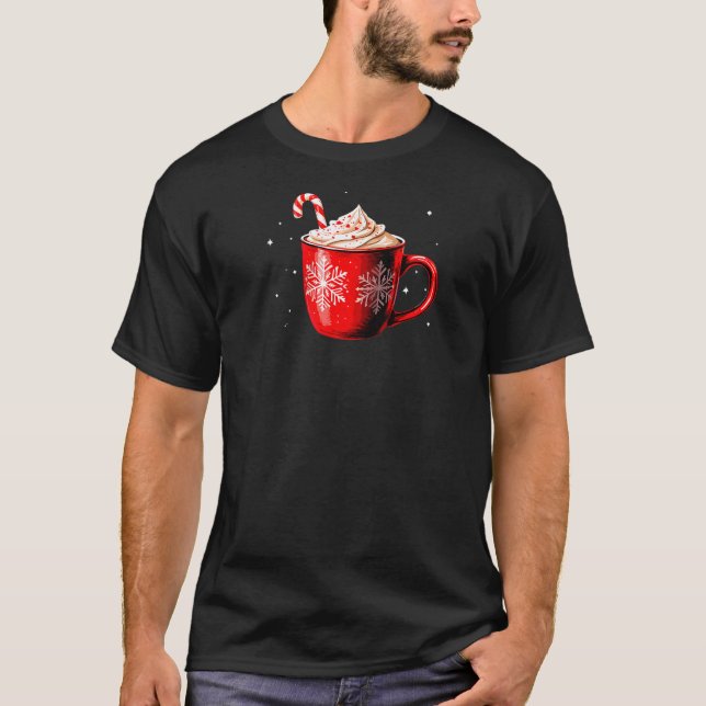 Camiseta Coffee Late Hot Cocoa Gingerbread Candy Cane Chris (Anverso)