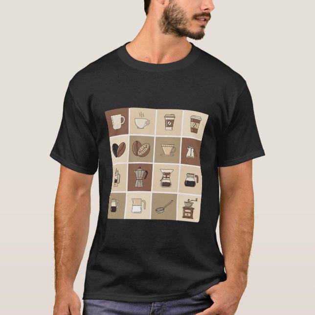 Camiseta Coffee Lover's Icon Grid (Anverso)