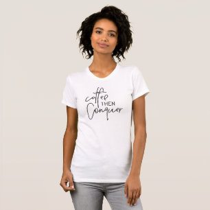 Camiseta COFFEE LUEGO CONQUISTAR simple tipo negro moda div