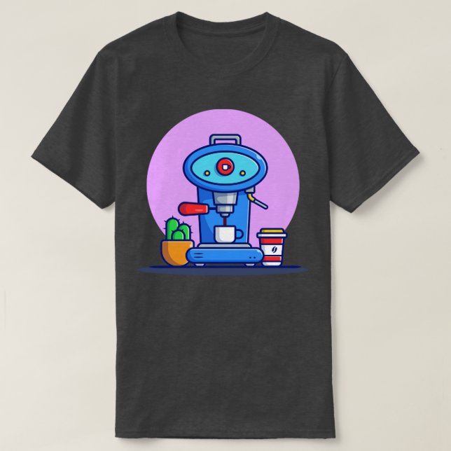 Camiseta Coffee Machine Pod Mug Cup Y Cactus (Diseño del anverso)