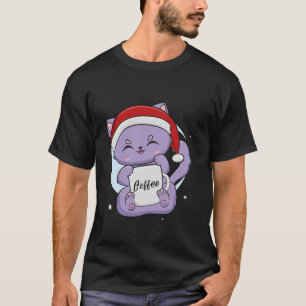 Camiseta Coffee Moka Gato Negro Gatito Anime Chibi Neko Chr