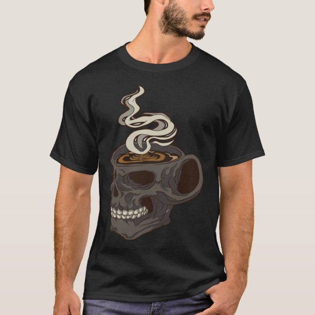 Camiseta Coffee Mug with Skull Skeleton (Anverso)