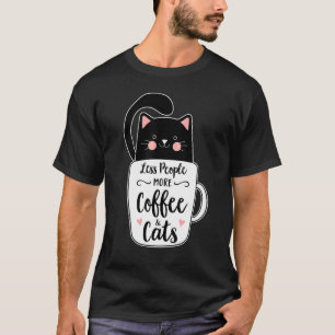 Camiseta Coffee negro Mug Introvertido mujeres gatatas