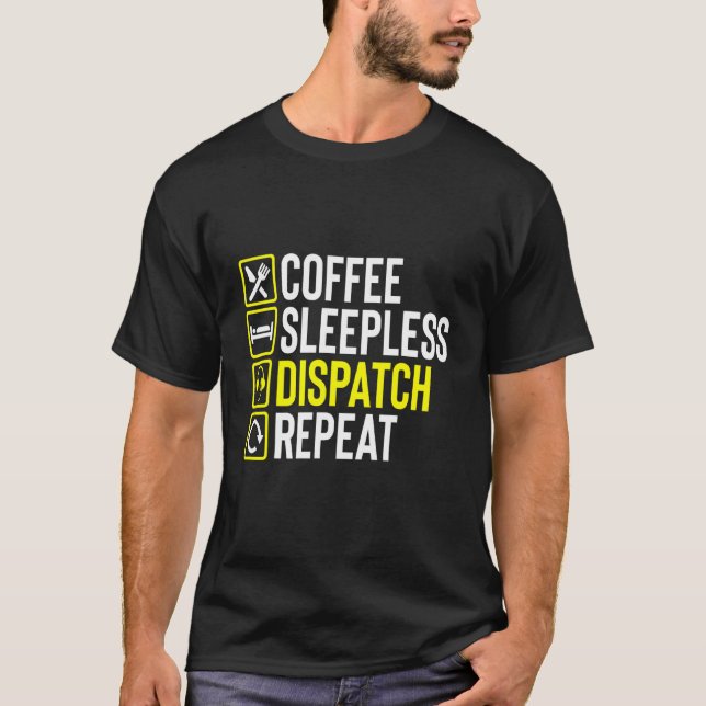 Camiseta Coffee Night Shift 911 Dispatcher First Responders (Anverso)