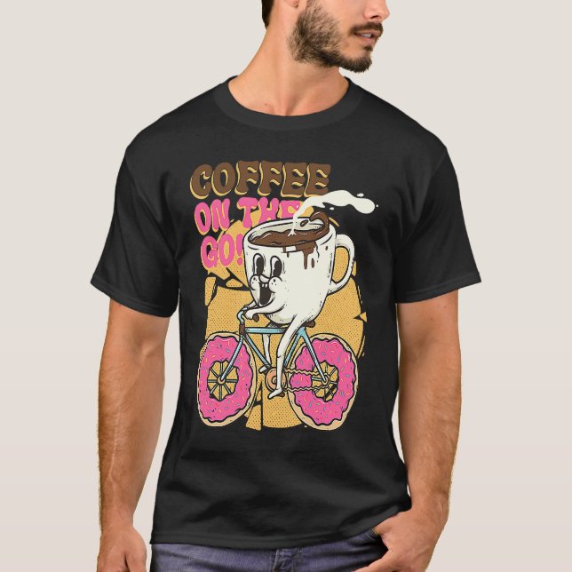 Camiseta Coffee on the Go Surreal Pun Caffeine Coffee Lover (Anverso)