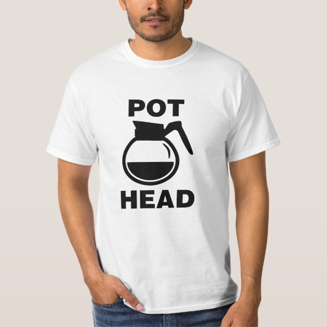 Camiseta Coffee Pot Head - dibujo sencillo (Anverso)