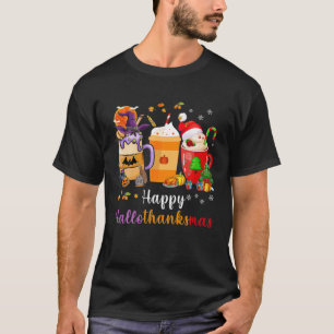 Camiseta Coffee Pumpkin Spice Latte Happy Hallothanksmas Fu