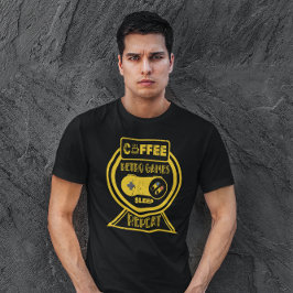 Camiseta Coffee Retro Gane Sleep Repetir - Videojuego