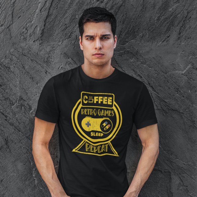 Camiseta Coffee Retro Gane Sleep Repetir - Videojuego (Subido por el creador)