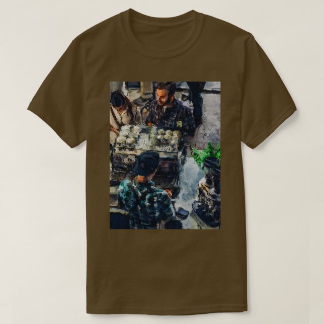 Camiseta Coffee shop artwork (Diseño del anverso)