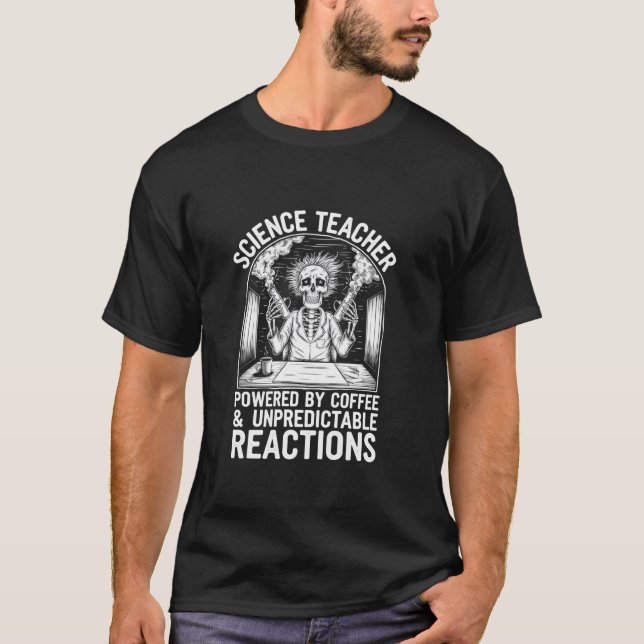 Camiseta Coffee Skeleton, profesor de química (Anverso)
