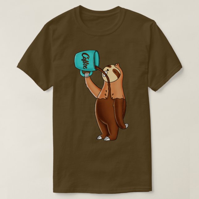 Camiseta Coffee Sloth (Diseño del anverso)