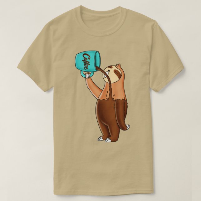 Camiseta Coffee Sloth1 (Diseño del anverso)