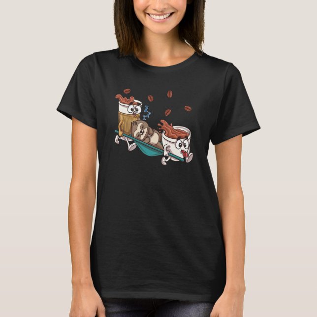 Camiseta Coffee Sloth Lazy Animal Pun Caffeine Sloth Coffee (Anverso)