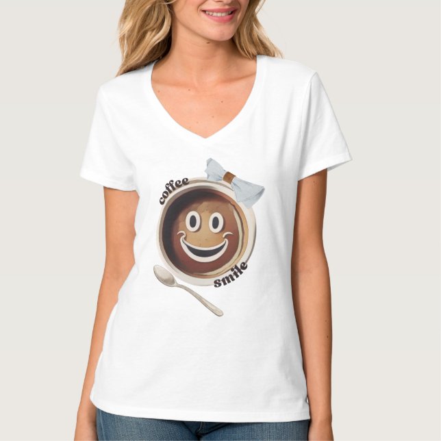 Camiseta Coffee Smile Funny Cute Sweet (Anverso)