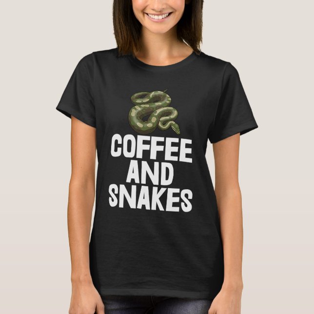 Camiseta Coffee & Snakes T Python Slithering Tees Funny Sna (Anverso)
