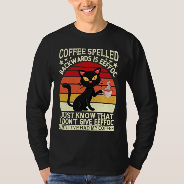 Camiseta Coffee spelled backwards is eeffoc drinker Barista (Anverso)