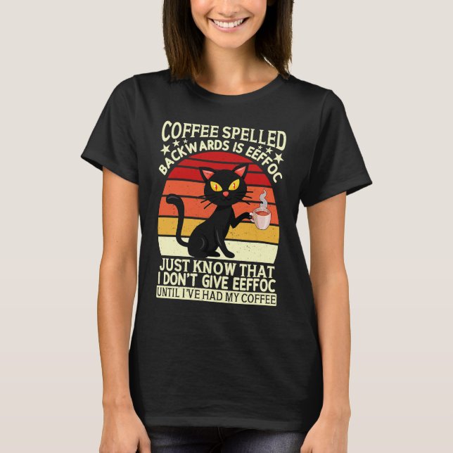 Camiseta Coffee spelled backwards is eeffoc drinker Barista (Anverso)