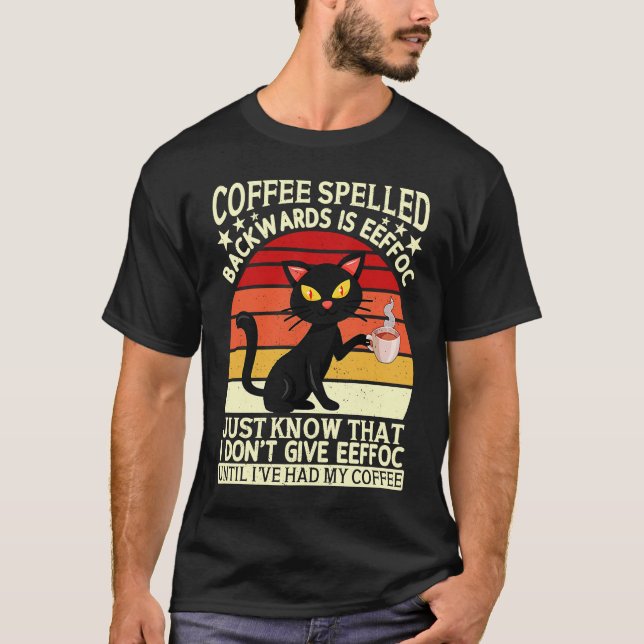 Camiseta Coffee spelled backwards is eeffoc drinker Barista (Anverso)