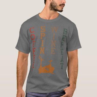Camiseta Coffee Spin Wine Repetir Fitness Ciclista Vintage