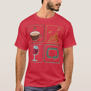 Camiseta Coffee Spin Wine Repetir Fitness Ciclista Vintage 