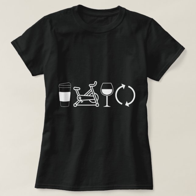 Camiseta Coffee Spin Wine Repetir la divertida clase Spinni (Diseño del anverso)