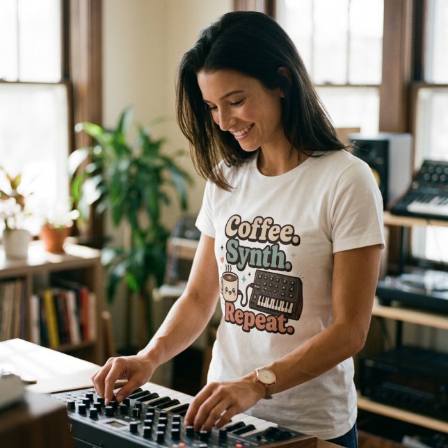Camiseta Coffee. Synth. Repeat. – Kawaii Synth Nerd (Subido por el creador)