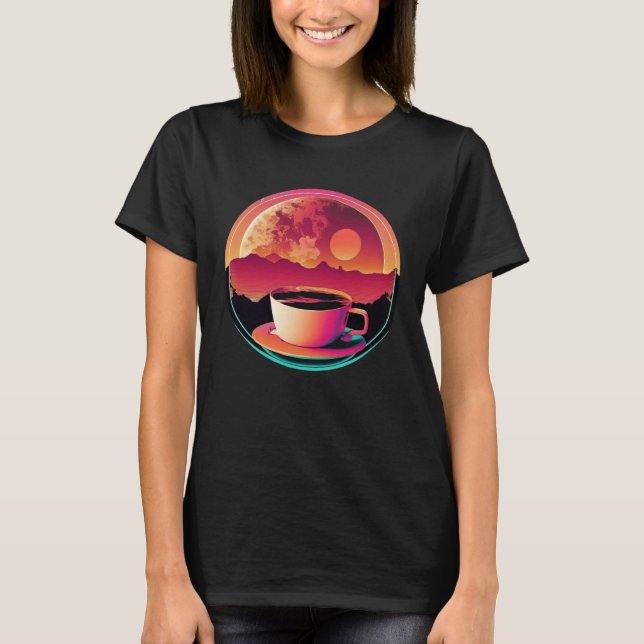 Camiseta Coffee Synthwave 80s Retrowave Aesthetic  1 (Anverso)