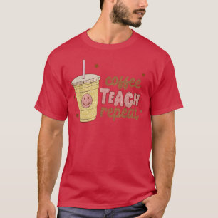 Camiseta Coffee Teach Repeat retro Happy Face International