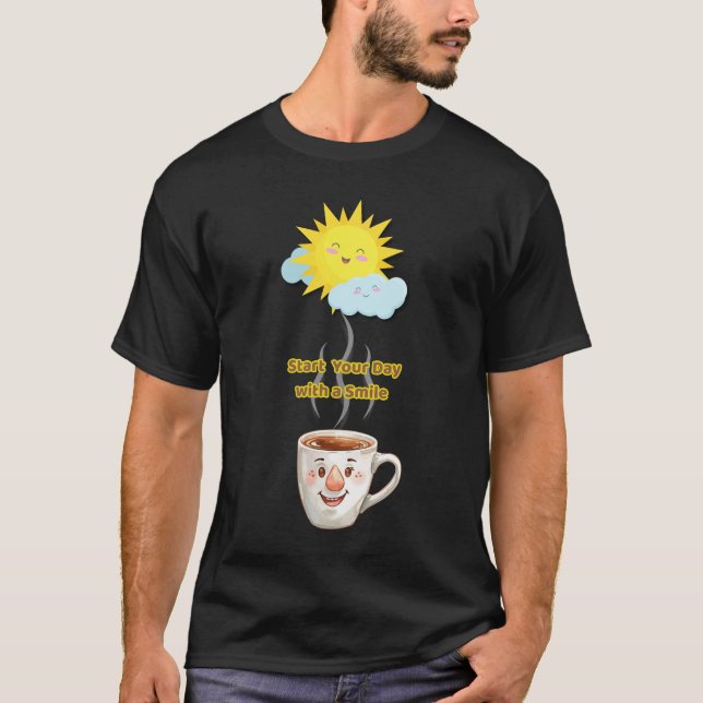 Camiseta Coffee Time – Cute Smiling Cup (Anverso)