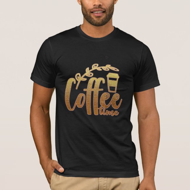 Camiseta Coffee Time T-Shirt - Elegante café Purpurina de o (Anverso)