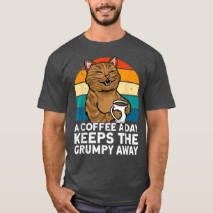 Camiseta Coffee Tshirt divertido, Coffee Lover , Cute Cat
