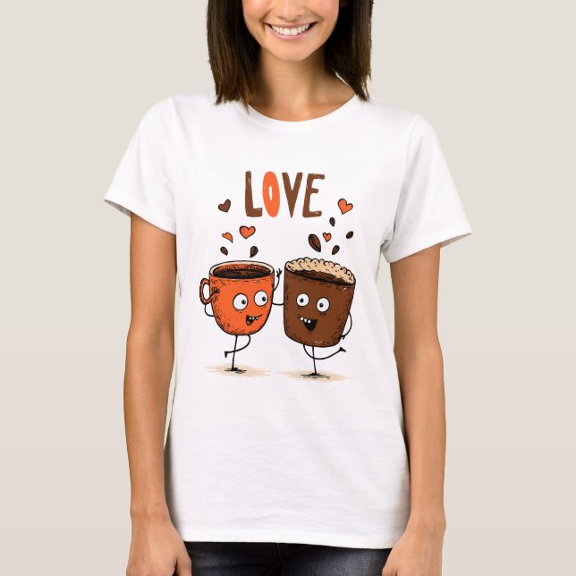 Camiseta Coffee Vibes Minimalist Latte Art  (Anverso)