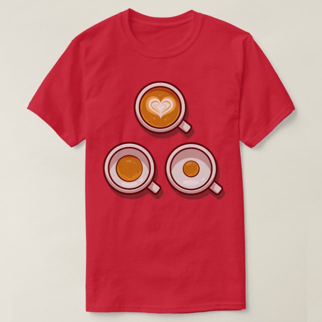 Camiseta Coffee With Foam Cartoon (Diseño del anverso)