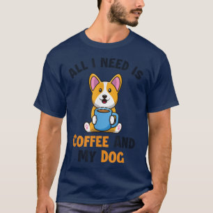 Camiseta Coffee y mi perro dog papá Pembroke Wel