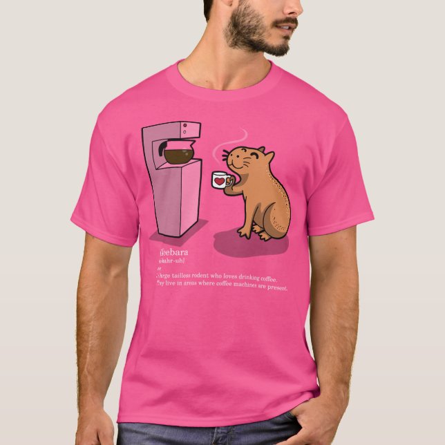 Camiseta Coffeebara Cute Animal Capybara Café para beber (Anverso)