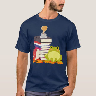 Camiseta CoffeeLoving Frog Leyendo Libros De Cuffe Amantes